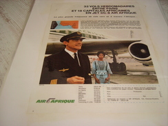 ANCIENNE PUBLICITE  AIR AFRIQUE 1968 - Publicités