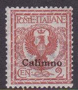 Italy-Colonies And Territories-Aegean-Calino S1  1912 2c Red Brown MH - Egée (Calino)
