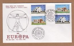 AC - NORTHERN CYPRUS FDC - EUROPA CEPT MODERN ART IN ARCHITECTURE LEFKOSA 30 JUNE 1987 - Brieven En Documenten