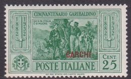 Italy-Colonies And Territories-Aegean-Carchi S 19 1932 Garibaldi 25 Green MNH - Ägäis (Carchi)