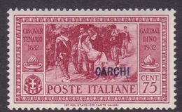 Italy-Colonies And Territories-Aegean-Carchi S 22 1932 Garibaldi 75c Carmine Brown MNH - Ägäis (Carchi)