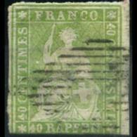 SWITZERLAND 1855 - Scott# 29 Helvetia 40r Used - Used Stamps