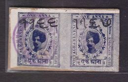 KISHANGARH State  1A  Imperf  Revenue  Pair  Type 20  # 98948  Inde Indien   Fiscaux Fiscal Revenue India - Kishengarh