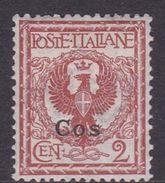 Italy-Colonies And Territories-Aegean-Coo S 1  1912  2c Orange Brown MH - Ägäis (Coo)