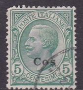 Italy-Colonies And Territories-Aegean-Coo S 2  1912 5c Green Used - Egée (Coo)