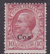 Italy-Colonies And Territories-Aegean-Coo S 3  1912 10 Claret MH - Ägäis (Coo)