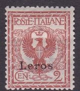 Italy-Colonies And Territories-Aegean-Lero S 1  1912  2c Red Brown MH - Egée (Lero)