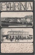 Mikroskop Litho AK Pirna Bahnhof Kaserne Des 2. K. S. Feldartillerie Reg No 28 Artillerie Militär A Zehista Rottwerndorf - Pirna