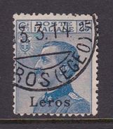 Italy-Colonies And Territories-Aegean-Lero S 5  1912 25c Blue Used - Egée (Lero)