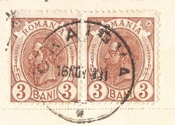 ROMANIA - LOCO  Art  CARD - 2x3 Bani  Mi. 118 - 1901 - Lettres & Documents