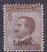 Italy-Colonies And Territories-Aegean-Lipso S 6  1912  40c Brown MH - Aegean (Lipso)
