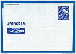 NORWAY 1951 FEBRUARY PREPAID AEROGRAMME 45 ORE UNUSED - Enteros Postales