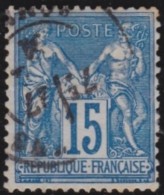 France   .    Yvert      .           90        .          O              .             Oblitéré - 1876-1898 Sage (Tipo II)