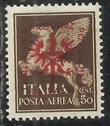 GERMAN LUBIANA 1944 TEDESCA POSTA AEREA AIR MAIL CENT. 50c MNH - Duitse Bez.: Ljubljana