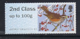 GB 2015 QE2 2nd Class Up To 100 Gm Post & Go Redwing Bird No Gum ( B337 ) - Post & Go (distribuidores)