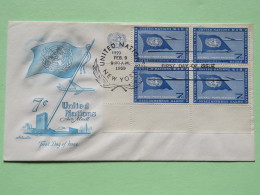 United Nations (New York) 1959 FDC Cover - Flag Plane - Lettres & Documents