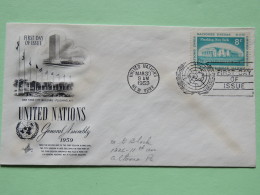 United Nations (New York) 1959 FDC Cover - Flushing Building New York - Storia Postale