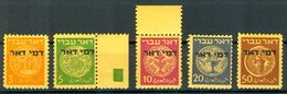 Israel - 1948, Michel/Philex No. : 1-5, Perf: 11/11 - Portomarken - MNH - *** - No Tab - Unused Stamps (without Tabs)