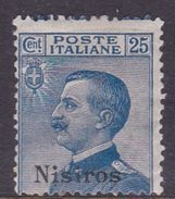 Italy-Colonies And Territories-Aegean-Nisiro S 5  1912 25c Blue MH - Aegean (Nisiro)
