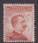 Italy-Colonies And Territories-Aegean-Nisiro S 9  1917 20c Brown Orange No Watermark MNH - Aegean (Nisiro)