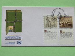 United Nations (New York) 1990 FDC Cover - Declaration Of Human Rights - Book - Storia Postale