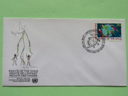 United Nations (New York) 1991 FDC Cover - Rights Of The Child - Childs Arount The Globe - Lettres & Documents