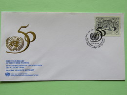 United Nations (New York) 1995 FDC Cover - 50 Anniv. U.N. - Hand Signing - Briefe U. Dokumente