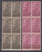 Brazil Brasil Mi# 392-93 ** MNH Block Of 6 JUSTO 1933 - Unused Stamps