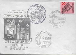 ALLEMAGNE  FDC 1964  Abbaye Benedictine  D Ottobeuren - Abbazie E Monasteri