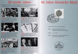 Encart - FDC - 50 Starke Jahre - 50 Jahre Deutsche Mark - ERNST JÜNGER - Bonn - 1998 - 1. Tag - FDC (Ersttagblätter)