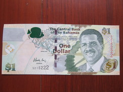 The Central Bank Premier Lynden Pindling, Map,backside Force Band, $1 Facevalue, Issued In 2008, UNC - Bahamas