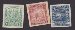 El Salvador, Scott #146-147, 149, Mint Hinged, Arms, White House, Mt San Miguel, Issued 1896 - El Salvador