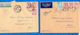 France -1945-  IRIS -1.50 Fr -sur Enveloppes  Lot De 6 Lettres  Pour Alger  - (paires, Bande , Par 3 )  Bon état - 1939-44 Iris