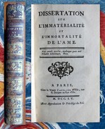 [ASTRUC Jean]. Dissertation Sur L'Immatérialité Et L'Immortalité De L'Ame - Dissertation Sur La Liberté. - 1701-1800