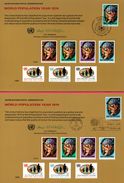 2 Encarts - FDC - United Nations Postal Administration - World Population Year 1974 - KURT WALDHEIM - Genève New York - FDC