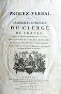COSSE DE BRISSAC (Abbé).  Procez Verbal Dr L'Assemblée Du Clergé De France & Recueil Des Pièces, 1 Volume 1734. - 1701-1800