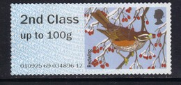 GB 2015 QE2 2nd Class Up To 100 Gm Post & Go Redwing Bird No Gum ( 784 ) - Post & Go Stamps