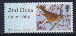 GB 2015 QE2 2nd Class Up To 100 Gm Post & Go Redwing Bird No Gum ( B383 ) - Post & Go (distribuidores)