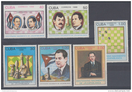 1988.36 CUBA 1988 MNH CENTENARIO DE JOSE RAUL CAPABLANCA  SET. AJEDREZ  CHESS - Neufs