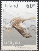 Island 2005 Michel 1111 O Cote (2013) 1.60 Euro Oiseau Oie Cendrée Cachet Rond - Usados