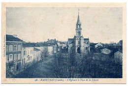 40 - Landes / HAGETMAU -- L' Eglise Et La Place De La Liberté. - Hagetmau