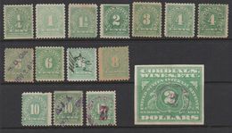 R270.-. USA- 1914- WINE STAMPS LOT X 15 STAMPS- MNH / MH / USED - Revenues