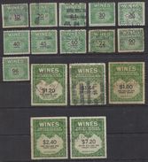 R273.-. USA- 1941- WINE STAMPS LOT X 16 STAMPS- USED -1O CENTS  TO US$ 7.20 - Revenues