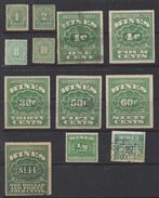 R274.-. USA- 1914-1941- WINE STAMPS LOT X 12 STAMPS- MINT/USED -1/2 CENT  TO US$ 1.44 - Steuermarken