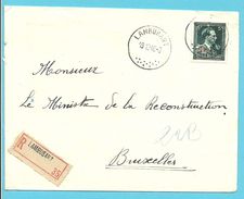 724T (-10%) Op Brief Aangetekend Met Stempel LAMBUSART - 1946 -10%