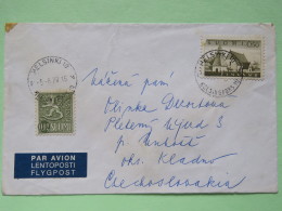 Finland 1970 Cover Helsinki To Czechoslovakia - Lion Arms - Church - Covers & Documents