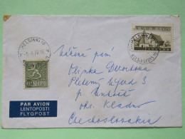 Finland 1970 Cover Helsinki To Czechoslovakia - Lion Arms - Church - Briefe U. Dokumente