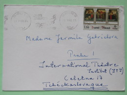 Finland 1982 Cover Tampere To Czechoslovakia - Europa CEPT Paintings - Reindeer Sledge Cancel - Covers & Documents