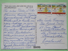 Finland 1989 Postcard ""Toy Balloons"" Lahti To England - Hameenlinna City 350 Anniv. - Covers & Documents