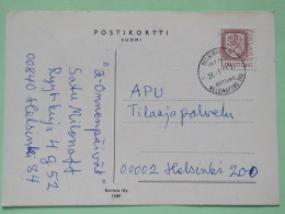 Finland 1992 Postcard Helsinki To Helsinki - Lion Arms - Cartas & Documentos